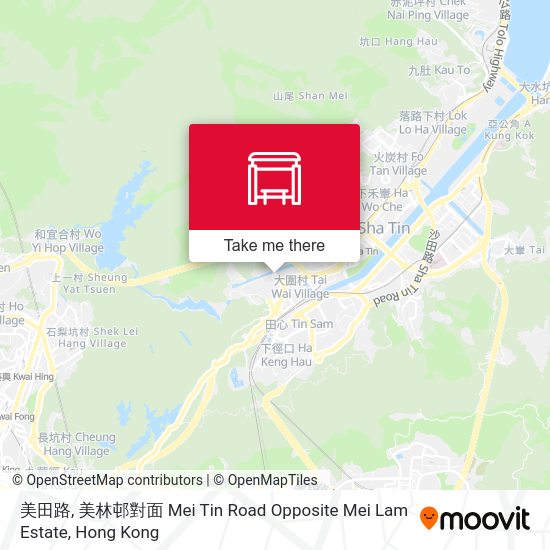 美田路, 美林邨對面 Mei Tin Road Opposite Mei Lam Estate map