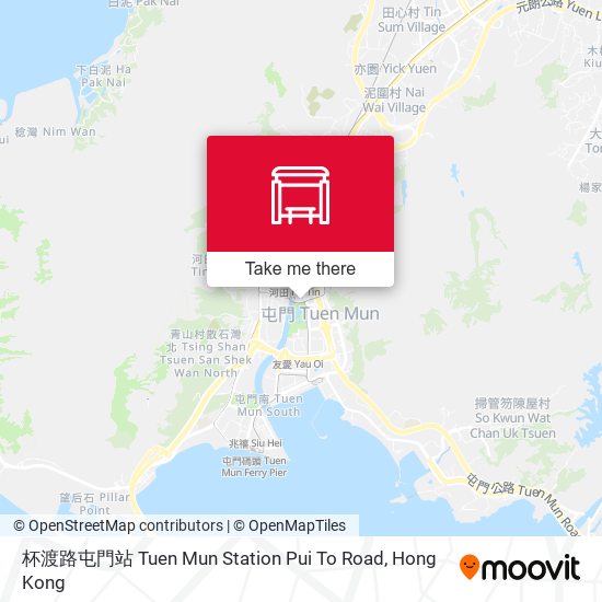 杯渡路屯門站 Tuen Mun Station Pui To Road map