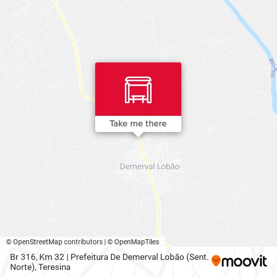 Mapa Br 316, Km 32 | Prefeitura De Demerval Lobão  (Sent. Norte)