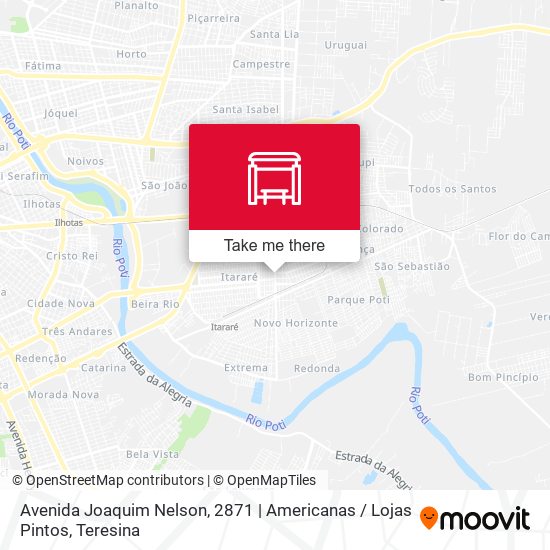 Mapa Avenida Joaquim Nelson, 2871 | Americanas / Lojas Pintos