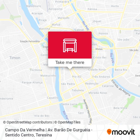 Campo Da Vermelha | Av. Barão De Gurguéia - Sentido Centro map