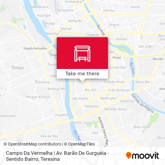 Campo Da Vermelha | Av. Barão De Gurguéia - Sentido Bairro map