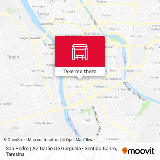 São Pedro | Av. Barão De Gurguéia - Sentido Bairro map