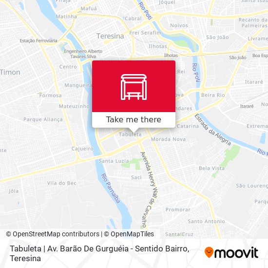 Mapa Tabuleta | Av. Barão De Gurguéia - Sentido Bairro