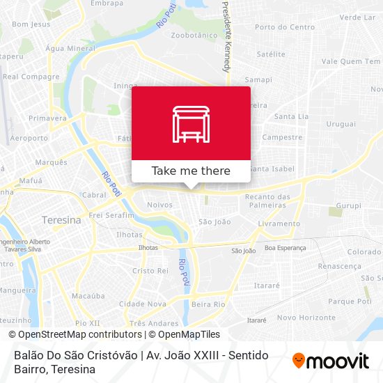 Balão Do São Cristóvão | Av. João XXIII - Sentido Bairro map