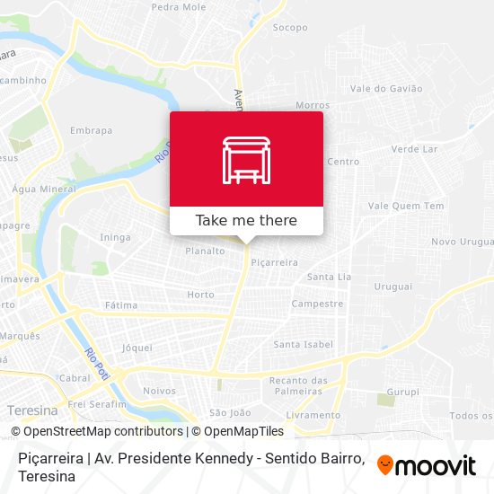 Piçarreira | Av. Presidente Kennedy - Sentido Bairro map