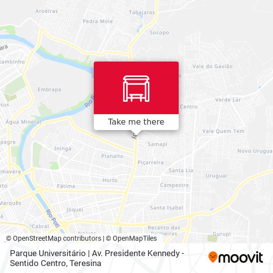 Parque Universitário | Av. Presidente Kennedy - Sentido Centro map