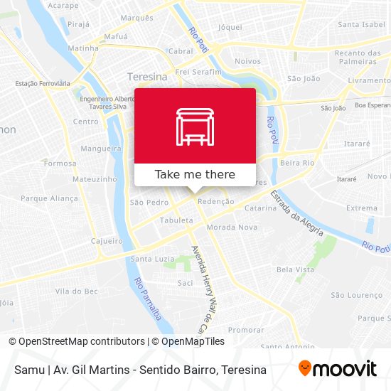 Samu | Av. Gil Martins - Sentido Bairro map