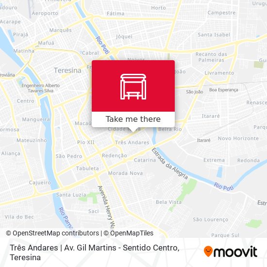 Mapa Três Andares | Av. Gil Martins - Sentido Centro