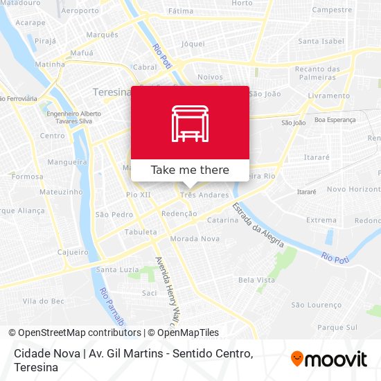 Mapa Cidade Nova | Av. Gil Martins - Sentido Centro