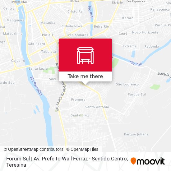 Mapa Fórum Sul | Av. Prefeito Wall Ferraz - Sentido Centro