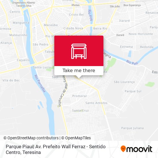 Parque Piauí| Av. Prefeito Wall Ferraz - Sentido Centro map