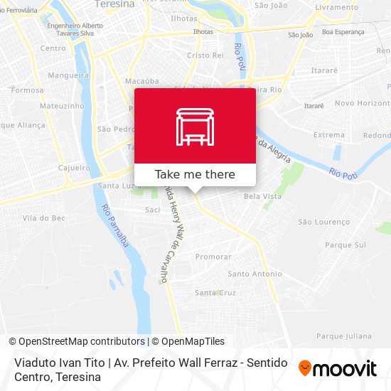Mapa Viaduto Ivan Tito | Av. Prefeito Wall Ferraz - Sentido Centro