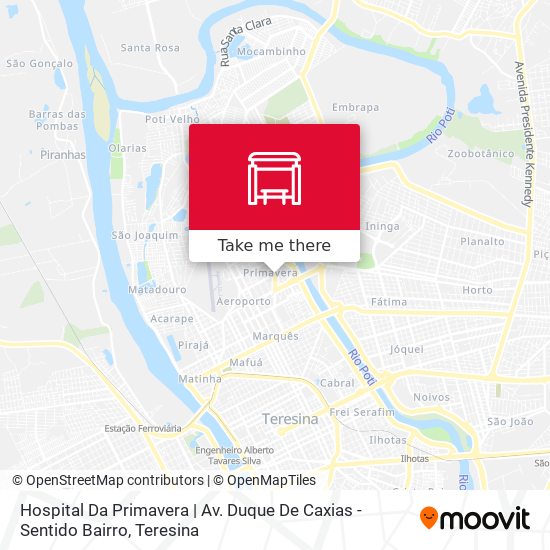 Mapa Hospital Da Primavera | Av. Duque De Caxias - Sentido Bairro