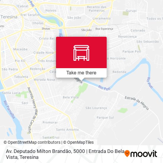 Mapa Av. Deputado Milton Brandão, 5000 | Entrada Do Bela Vista