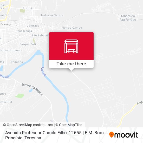 Mapa Avenida Professor Camilo Filho, 12655 | E.M. Bom Princípio