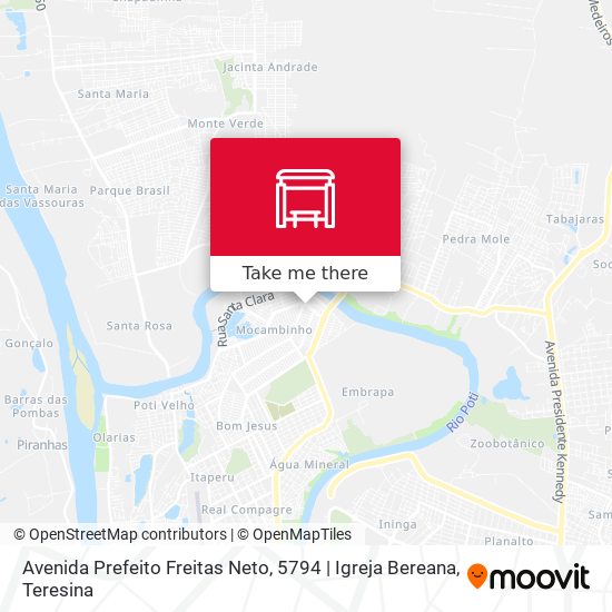 Mapa Avenida Prefeito Freitas Neto, 5794 | Igreja Bereana