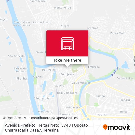 Mapa Avenida Prefeito Freitas Neto, 5743 | Oposto Churrascaria Casa7