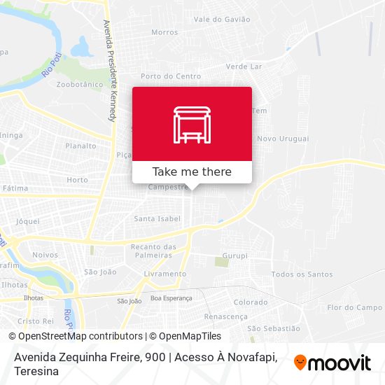 Mapa Avenida Zequinha Freire, 900 | Acesso À Novafapi