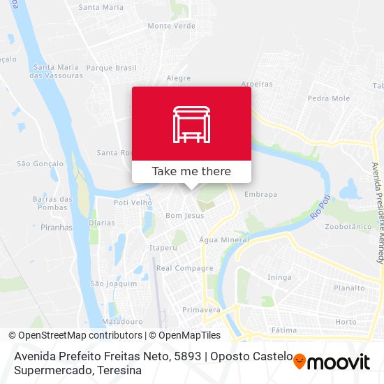 Mapa Avenida Prefeito Freitas Neto, 5893 | Oposto Castelo Supermercado