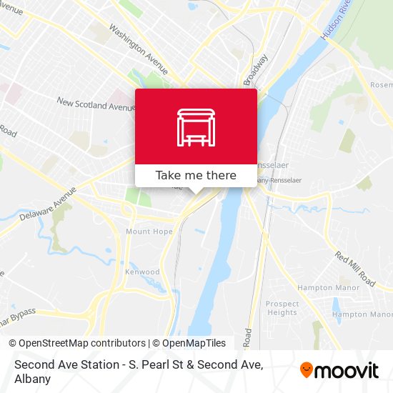 Second Ave Station - S. Pearl St & Second Ave map