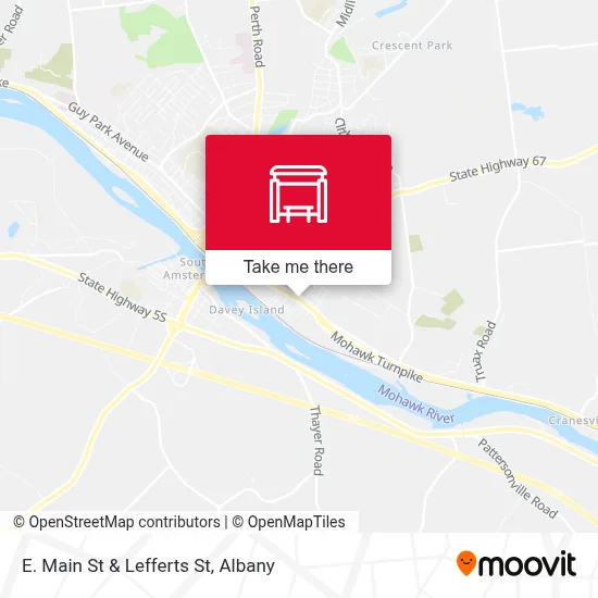 E. Main St & Lefferts St map