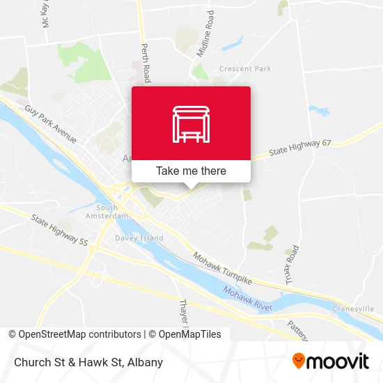 Church St & Hawk St map