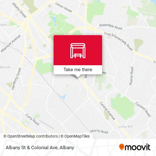 Albany St & Colonial Ave map