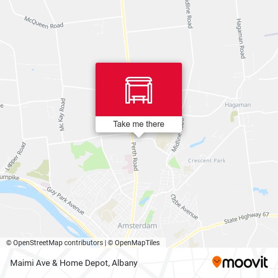 Maimi Ave & Home Depot map