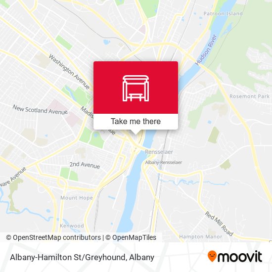 Albany-Hamilton St/Greyhound map