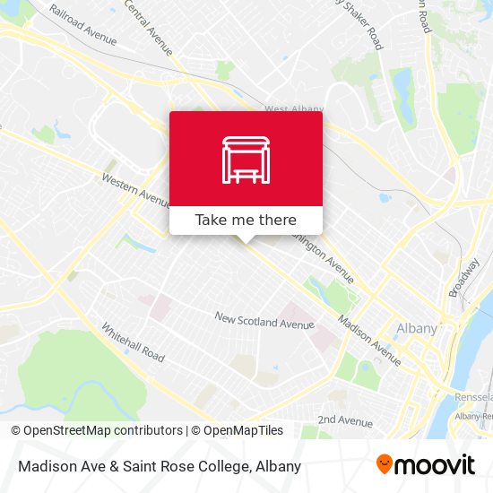 Madison Ave & Saint Rose College map