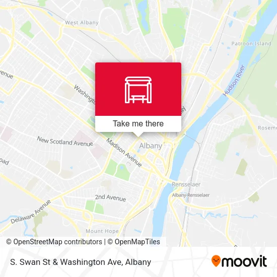 S. Swan St & Washington Ave map