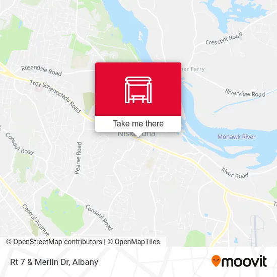 Rt 7 & Merlin Dr map