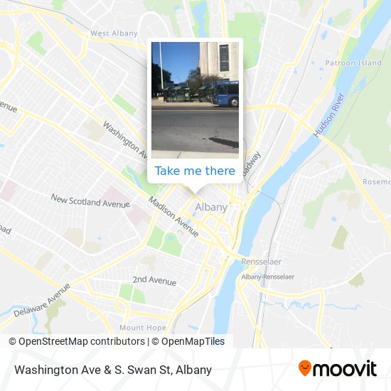Washington Ave & S. Swan St map
