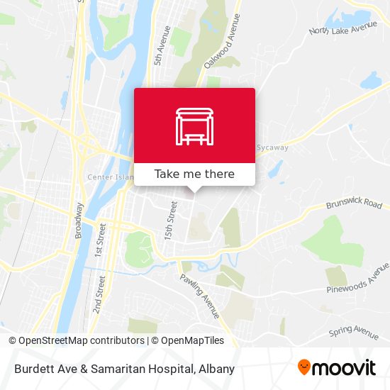 Burdett Ave & Samaritan Hospital map