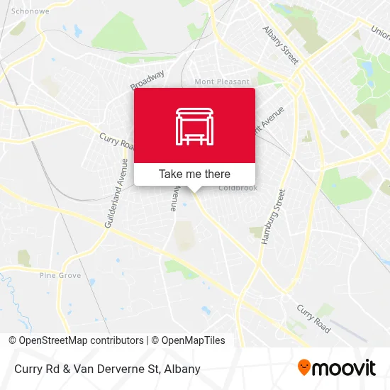Curry Rd & Van Derverne St map