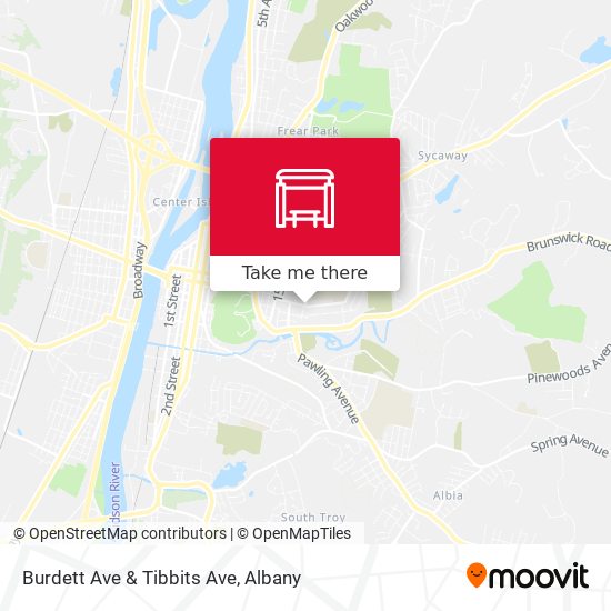 Burdett Ave & Tibbits Ave map