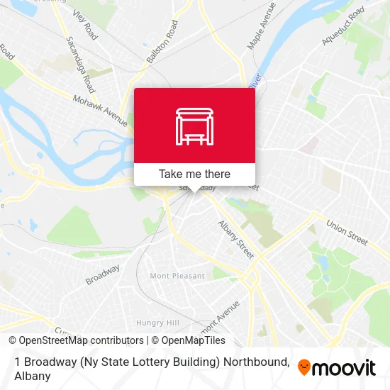 Mapa de 1 Broadway (Ny State Lottery Building) Northbound