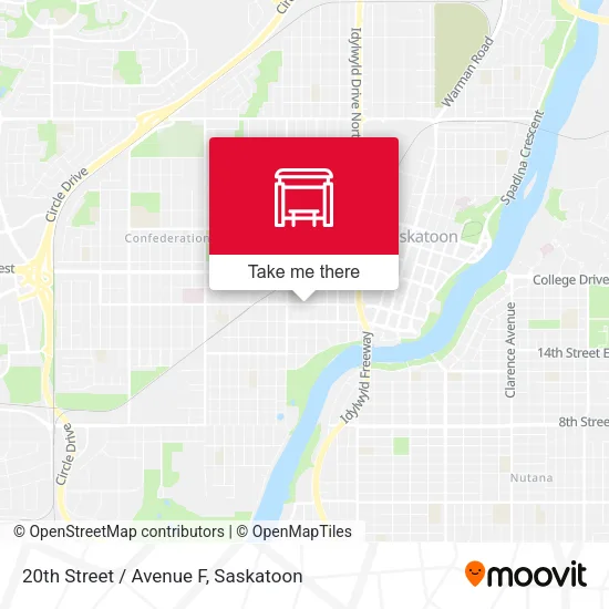 20th Street / Avenue F map