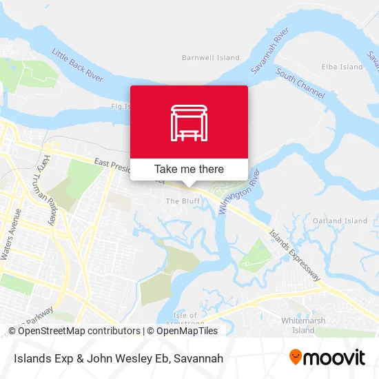 Mapa de Islands Exp & John Wesley Eb