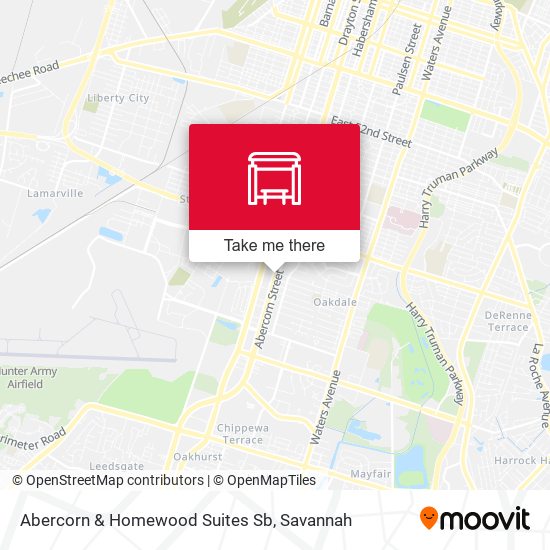 Abercorn & Homewood Suites Sb map