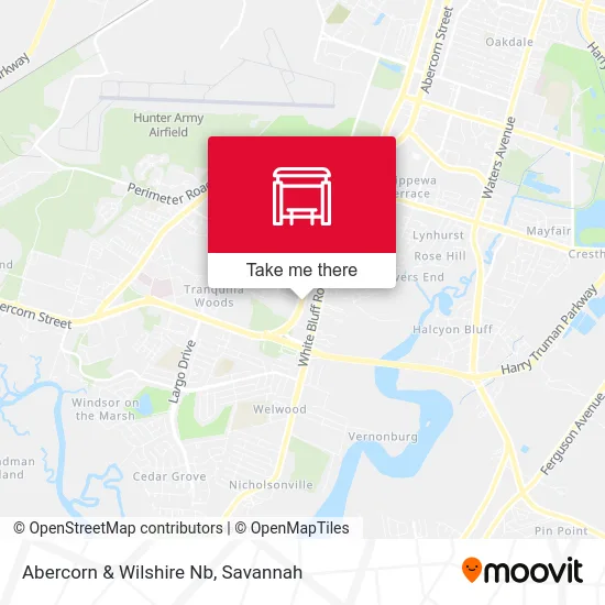 Abercorn & Wilshire Nb map