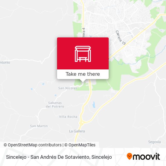 Sincelejo - San Andrés De Sotaviento map