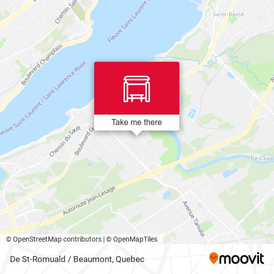 De St-Romuald / Beaumont map