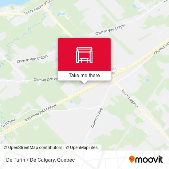 De Turin / De Calgary map