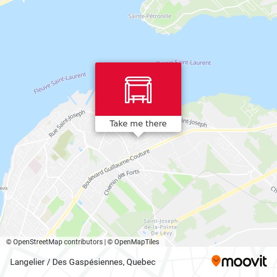 Langelier / Des Gaspésiennes map