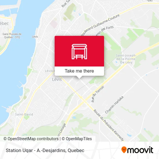 Station Uqar - A.-Desjardins map