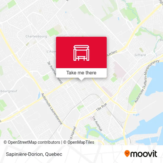 Sapinière-Dorion map