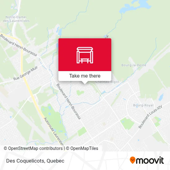 Des Coquelicots map