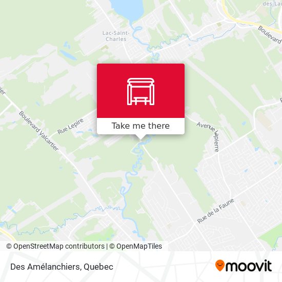 Des Amélanchiers map